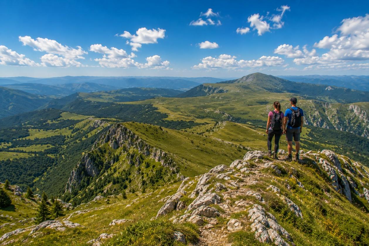 Panoramski pogled na planine u okolici Skopja, jedne od najljepših planinarskih destinacija u Sjevernoj Makedoniji.